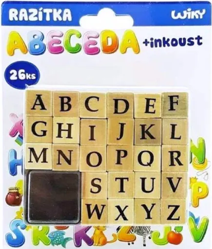 Razítka W003099 abeceda 26ks + inkoust