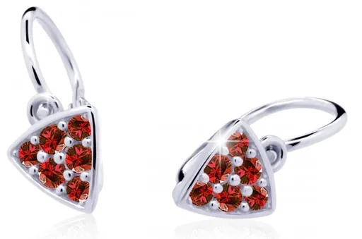 Cutie Jewellery Třpytivé dětské náušnice z bílého zlata C2207-10-X-2 červená