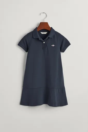 ŠATY GANT PIQUE SS FLOUNCE DRESS EVENING BLUE