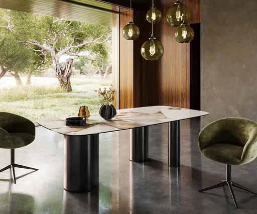 Jídelní stůl Edge oválný 240x120 keramika Iris FmG Patagonia