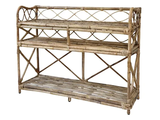 Ratanový regál s policemi Service table - 118*40*92cm Chic Antique