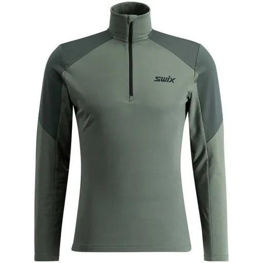 Swix INFINITY LIGHT HALF ZIP M Pánská funkční mikina, tmavě zelená, velikost
