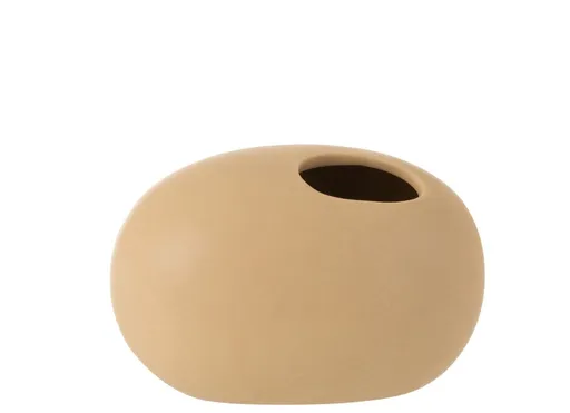 Béžová keramická oválná váza Matt Beige - 16*10*10 cm 1110