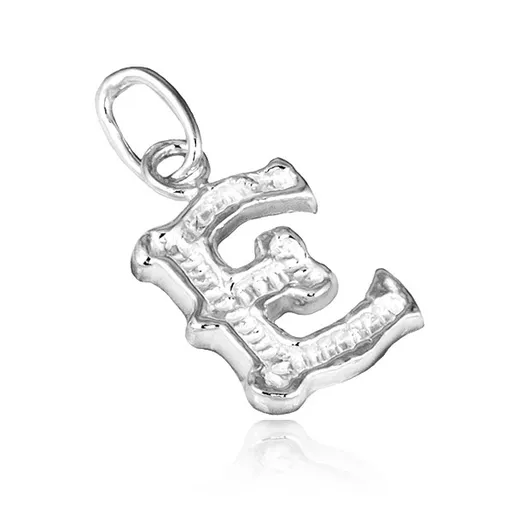 Stříbrný přívěsek 925 - vyřezávané písmeno E