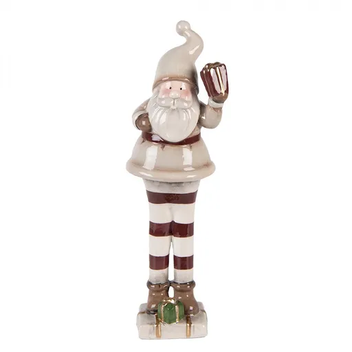 Béžová keramická dekorace Santa Claus ChrisMs - 8*7*23 cm 6CE2251