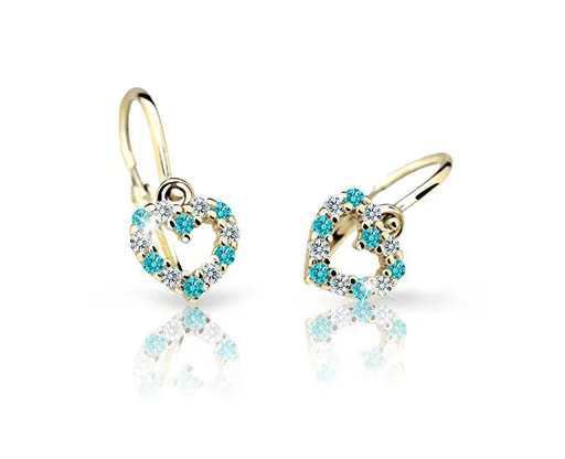 Cutie Jewellery Dětské náušnice ze žlutého zlata C2157-10-X-1 světle zelená
