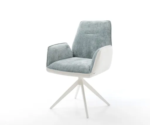 Jídelní židle Zoa-Flex mix materiálů pravá kůže bílo pastelově