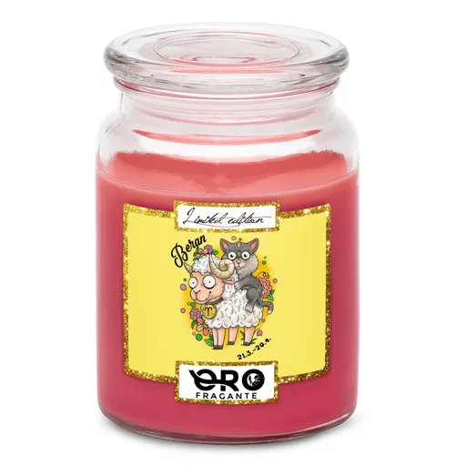 Svíčka Kočičí znamení – beran (Vůně svíčky: Višně v čokoládě)