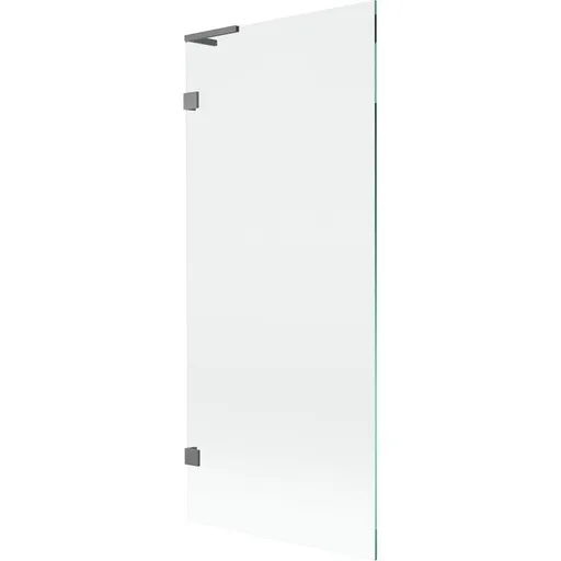 MEXEN/S Lunar L vanová zástěna FIX 80 x 150, transparent, grafit metal 897L-080-000-95-00