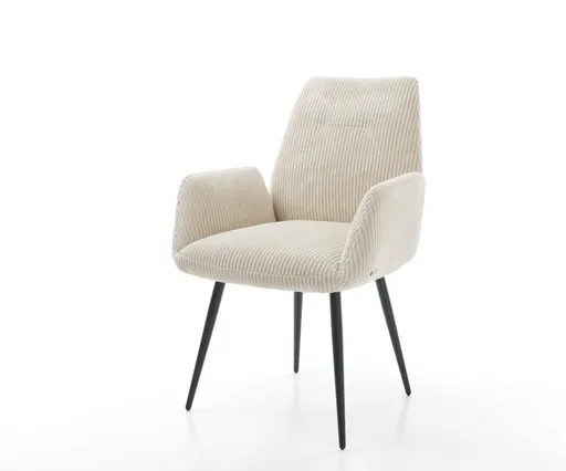 Jídelní židle Zoa-Flex manšestr béžová podnož zúžená černá