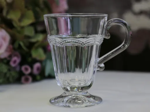 Sklenička s uchem na noze Antoinette 0,2l - Ø8*11 cm  Chic Antique