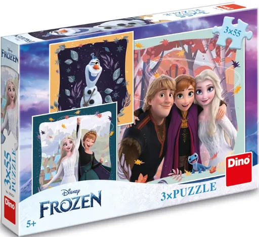 Puzzle Frozen: Radostný podzim 3x55 dílků