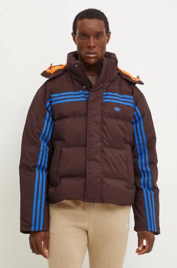 Péřová bunda adidas Originals Prem Puffer Jacket pánská, hnědá barva, zimní, JL9556