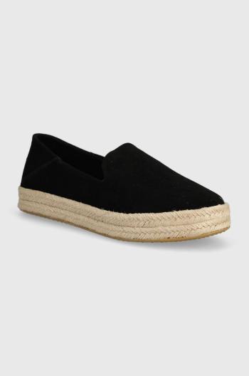 Espadrilky Toms Carolina černá barva, na platformě, 10020690