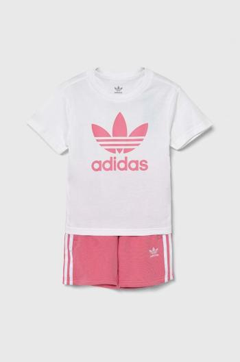 Dětská souprava adidas Originals SHORT TEE SET růžová barva, JE1612