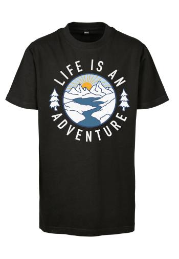 Mister Tee Póló 'Life Is An Adventure'  sötétkék / narancs / fekete / fehér