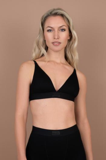 Černá vyztužená podprsenka Natural Rib Triangle Bra Top