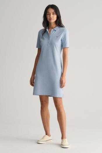 ŠATY GANT SLIM SHIELD SS PIQUE POLO DRESS DOVE BLUE