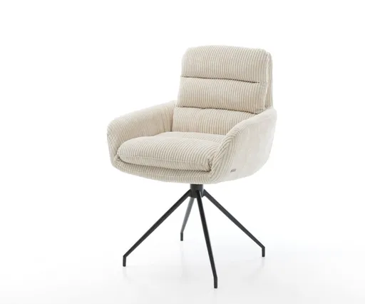 Jídelní židle Abelia-Flex s područkami manšestrová béžová