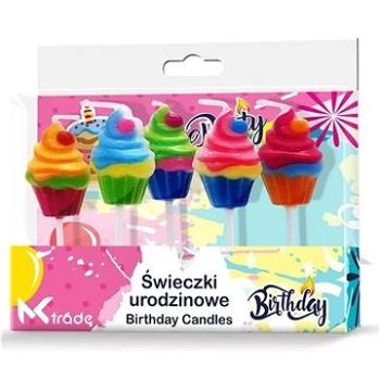 KIK KX5752 Narozeninové svíčky na dort cupcake 5 ks (35361)