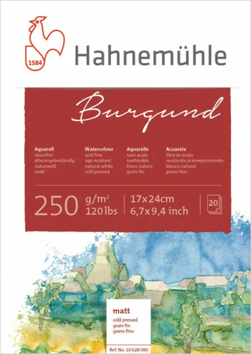 Akvarelový blok HHM Burgund 17x24cm rough 250g