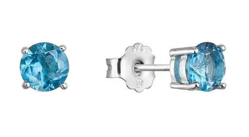 Evolution Group - Pavona Stříbrné náušnice pecky s pravým topazem London 11484.3