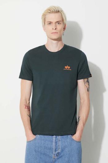 Bavlněné tričko Alpha Industries Basic T Small Logo tyrkysová barva, 188505.353