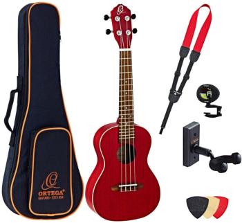 Ortega RUFIRE Deluxe SET Fire Red Koncertní ukulele