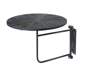 Černý antik dřevěný kulatý nástěnný stůl Tin Wall Table - 35*45 cm 40051025