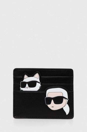 Kožené pouzdro na karty Karl Lagerfeld černá barva, 245W3216