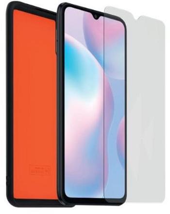 Telefon tok OEM Made for Xiaomi TPU Tok + Edzett üveg a Xiaomi Redmi 9A készülékhez - fekete