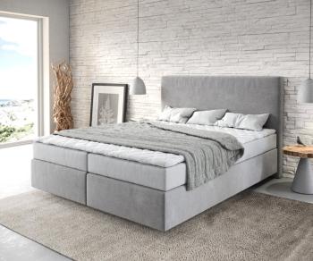 Boxspring postel Dream-Well 160x200 cm mikrovlákno šedá
