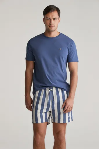 PLAVKY GANT BLOCK STRIPE SWIM SHORTS DUSTY NAVY