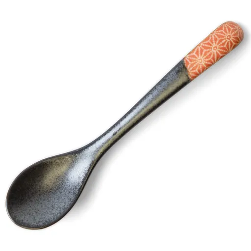 Jídelní lžíce ASANOHA 12,5 cm, oranžová, keramika, MIJ