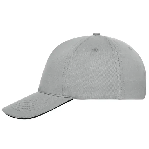Myrtle Beach (Daiber) Kšiltovka z bio bavlny sandwich MB6238 - Světle šedá / černá