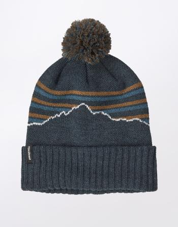 Patagonia Powder Town Beanie Fitz Roy Stripe Knit: Smolder Blue