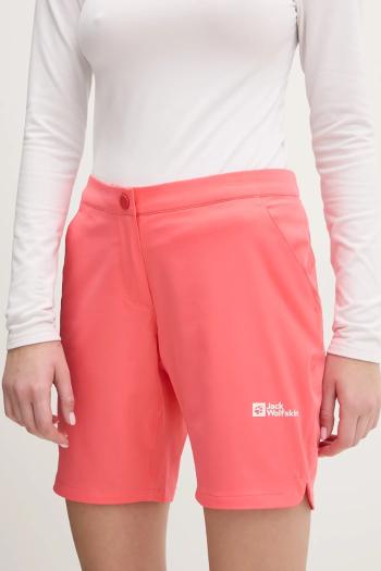Turistické šortky Jack Wolfskin Hiking Alpine ružová farba, jednofarebné, stredne vysoký pás, 1509141