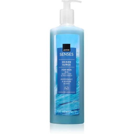 Avon Senses Ocean Surge sprchový gel pro muže 3 v 1 720 ml