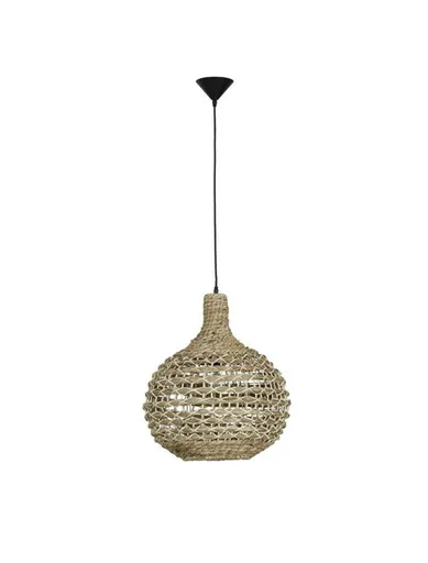 NOVA LUCE závěsné svítidlo GRIFFIN sušený vodní hyacint černý kabel E27 1x12W 230V IP20 bez žárovky 9586508