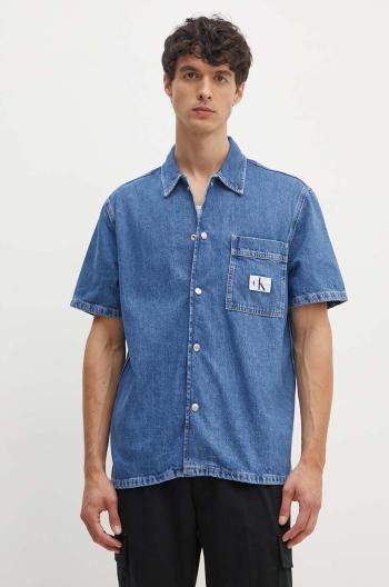 Džínová košile Calvin Klein Jeans pánská, regular, s klasickým límcem, J30J325748