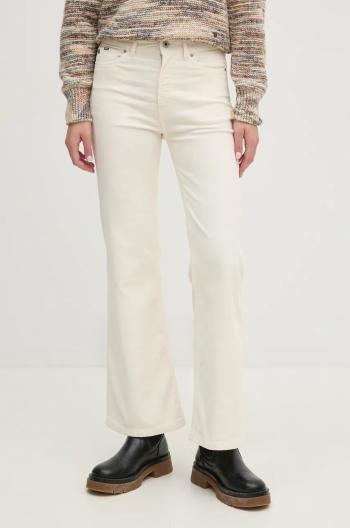 Manšestrové kalhoty Pepe Jeans WILLA béžová barva, zvony, high waist, PL211786