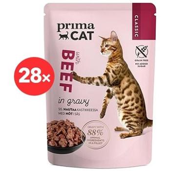 PrimaCat Kapsička Filety s hovězím ve šťávě 28 × 85g (KRMK0031ss)