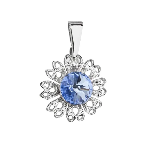Evolution Group - Pavona Třpytivý přívěsek s modrým krystalem Swarovski Květina 54032.3 sapphire