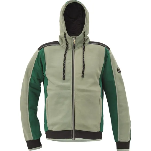 Cerva Pánská mikina na zip s kapucí DAYBORO - Mechově zelená | XL