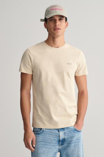 TRIČKO GANT CONTRAST LOGO SS T-SHIRT SILKY BEIGE