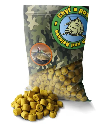 Chyť a pusť Pelety kukuřičné CSL s dírou 900g - 15mm,Chyť a pusť Pelety kukuřičné CSL s dírou 900g - 15mm