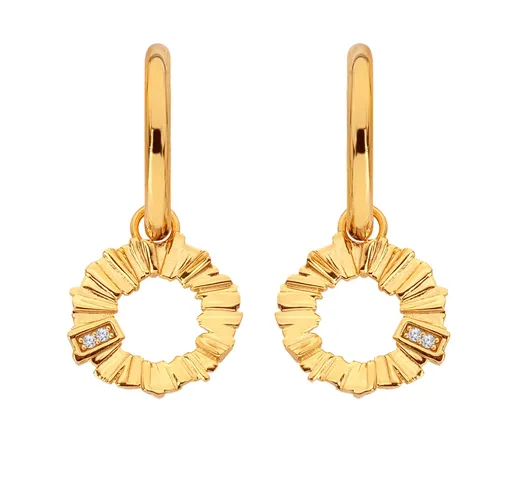 Hot Diamonds Pozlacené náušnice 2v1 s diamanty a topazy Golden Edit Hope DE838