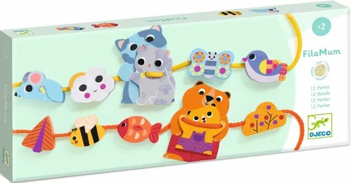 Dřevěné navlékání Zvířátka