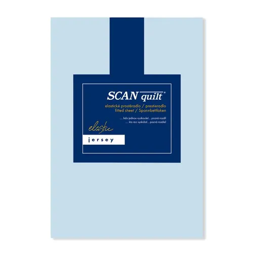 SCANquilt napínací prostěradlo JERSEY ELASTIC LYCRA světle modrá  180 x 200 cm (výška matrace do 30 cm)