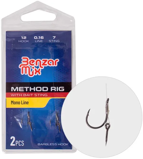 Benzar mix návazec na vlasci s protihrotem 2 ks - háček 10 + 7 mm nástrahový trn